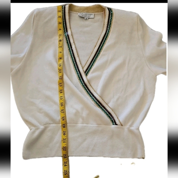 St. John Evening Vintage Womens Knit Wrap Sweater With Sparkle Accents 12 - Picture 13 of 15